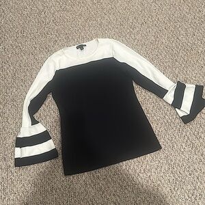 black & white dress top